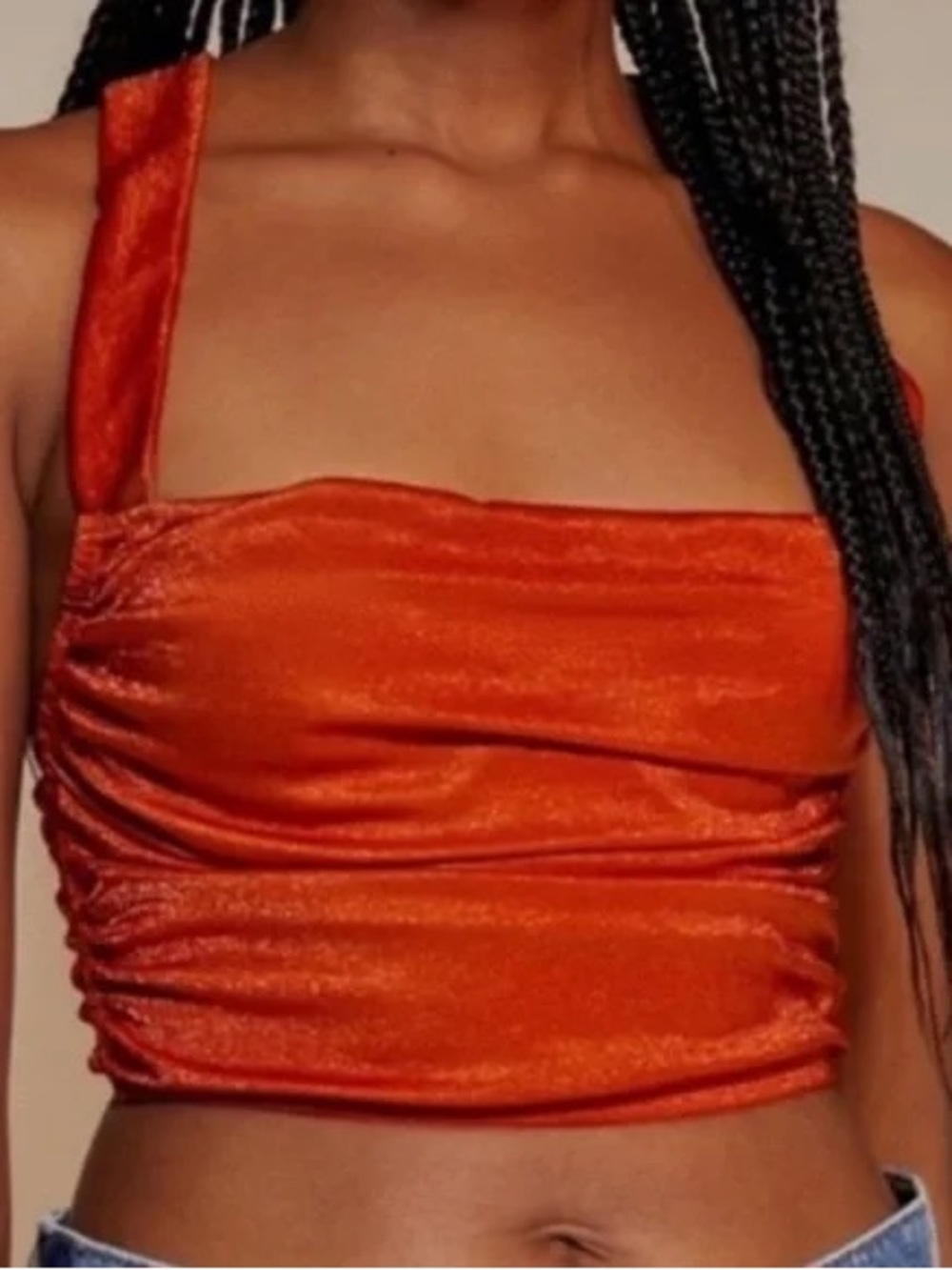 Urban outfitters shimmery orange crop top